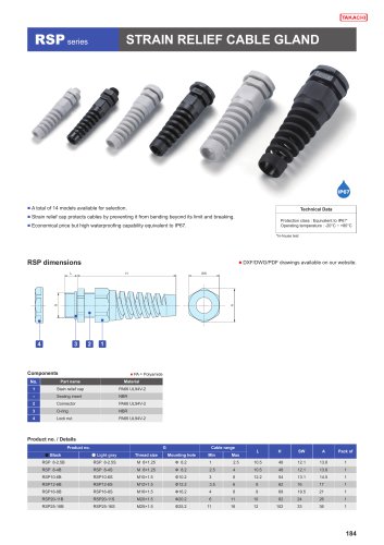 RSP series - STRAIN RELIEF CABLE GLAND