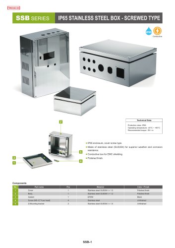 SSB series - IP65 STAINLESS STEEL BOX