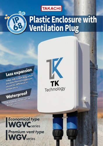 WGVC series - IP68 PLASTIC ENCLOSURE with ECONOMICAL VENTILATION PLUG