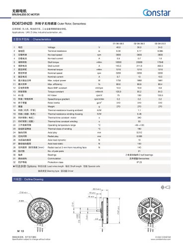 Constar KV100 Outer Rotor Brushless DC Motor BO8724N2B