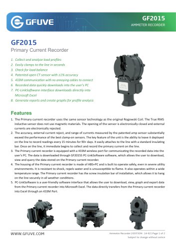 GF2015 WIRELESS PRIMARY CURRENT RECORDER METER