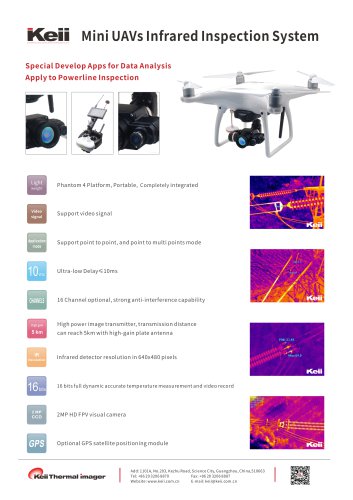 Keii Mini UAVs Infrared Inspection System / Phantom 4 / IR / 640x480 pixels / Powerline Inspection / Solar Panel Inspection/ Eco preservation / Rescue / Portable