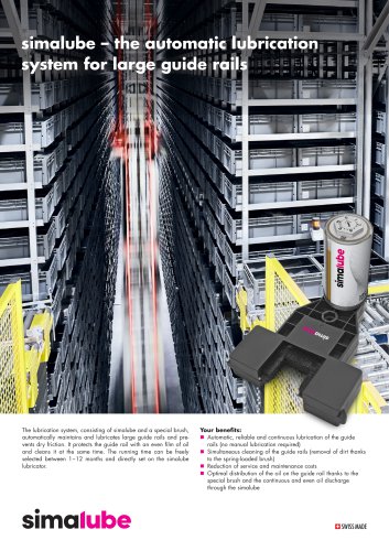 simalube – the automatic lubrication system for large guide rails