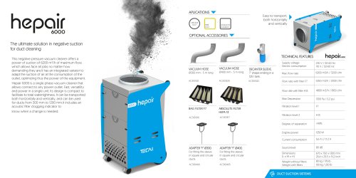 HEPAIR 6000 The ultimate negative air vacuum solution for the cleaning of HVAC systems.