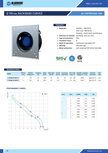 Ø 190 MM, BACKWARD CURVED