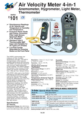 4-IN-1 Air Velocity Meter   HHF81