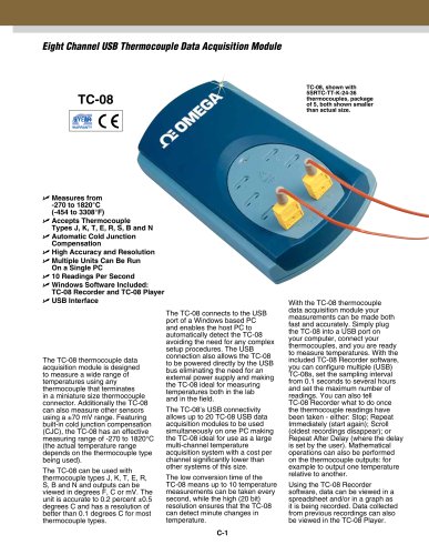 Eight Channel USB Thermocouple Data Acquisition Module