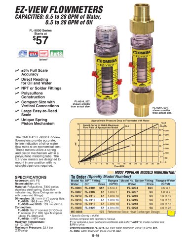  Flowmeters   FL-9000, FL-9100 and FL-9200