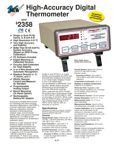 High Accuracy Digital Thermometers DP97