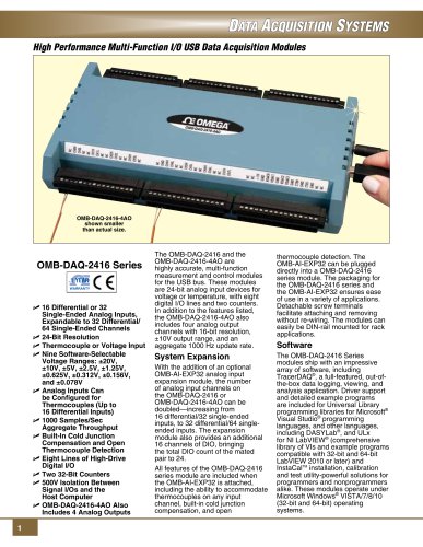 High Performance Multi-Function I/O USB Data Acquisition Modules