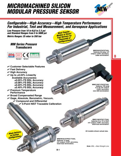 MicroMachined Silicon modular pressure sensor