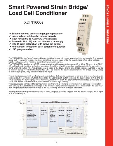 Smart Powered Strain Bridge/ Load Cell Conditioner