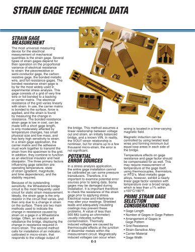 Strain Gauge Specifications