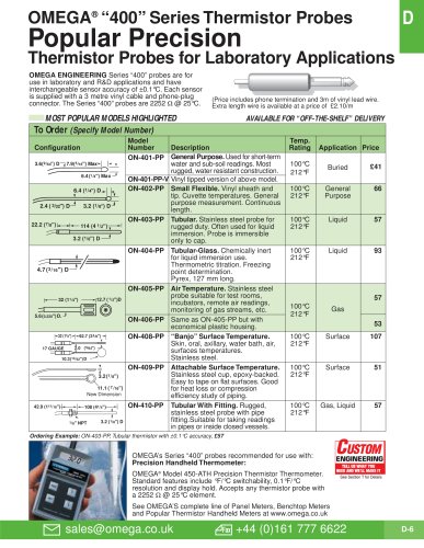 Thermistor Probes   ON-400 Series