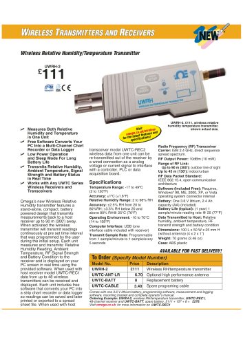 Wireless Relative Humidity/Temperature Transmitter  UWRH-2