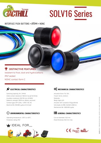 Miniature pushbuttons SOLV16