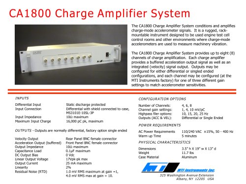 CA1800 CHARGE AMPLIFIER SYSTEM