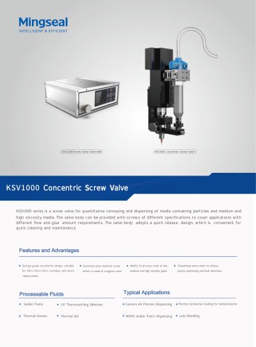 Mingseal KSV1000 Concentric Screw Valve