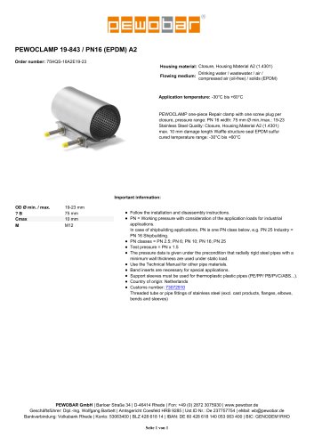 EWOCLAMP 19-843 / PN16 (EPDM) A2