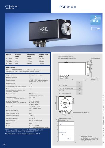 Data sheet positioning system PSE 31x-8