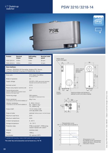 Data sheet positioning system PSW 3210/3218-14