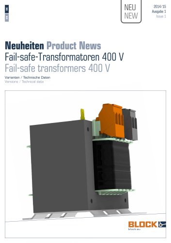 Product News Fail-safe-transformer 400 V