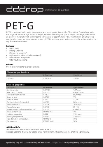 Datasheet PET-G