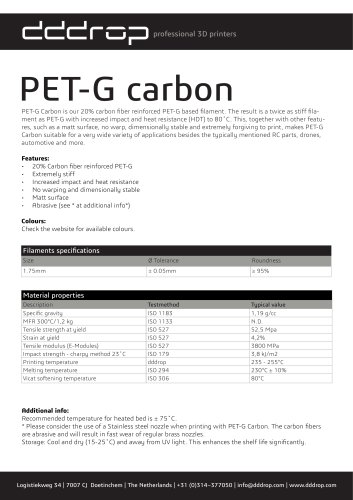 Datasheet PET-G Carbon