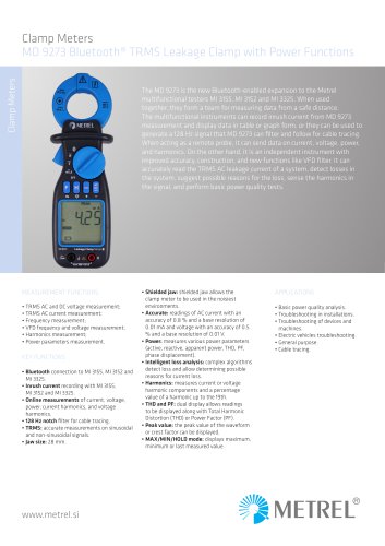 MD 9273 Bluetooth® TRMS Leakage Clamp with Power Functions EN