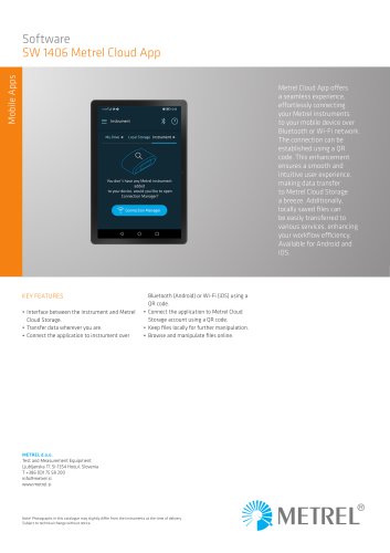 SW 1406 Metrel Cloud App