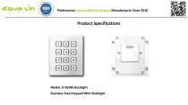 D-8208J Backlight Metal Keypad Data sheet