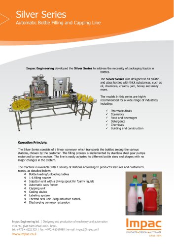 Silver- Automatic bottles filling and capping machine