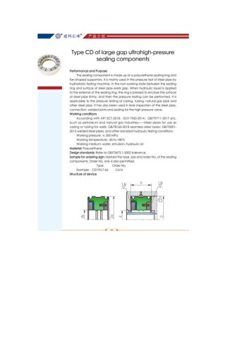 Type CD of large gap ultrahigh pressure sealing componets