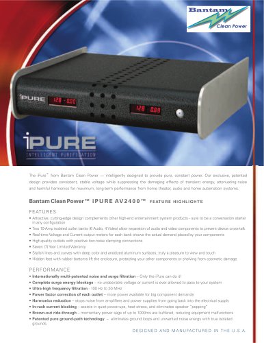 iPure 2400 Audio/Video Power Conditioner