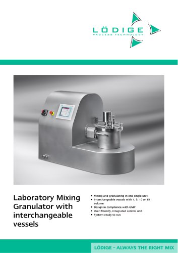 Laboratory Mixing Granulator with interchangeable vessels