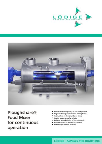 Ploughshare® Food Mixer for continuous operation