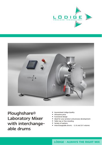 Ploughshare® Laboratory Mixer with interchangeable drums