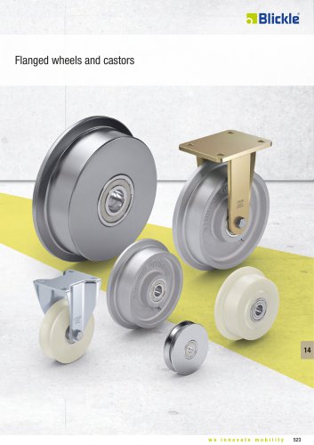 Flanged wheels and castors