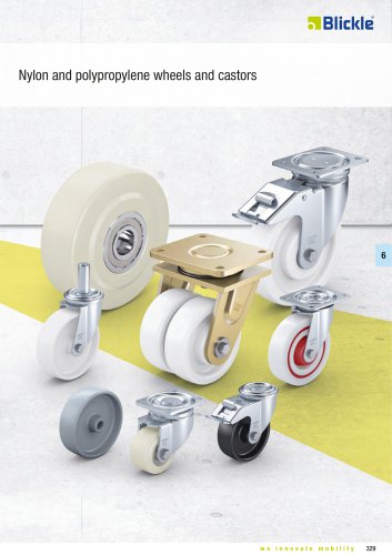 Nylon and polypropylene wheels and castors