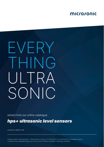 hps+ ultrasonic level sensors