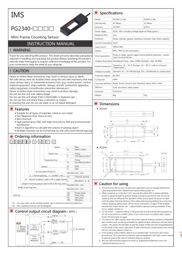 Counting sensor PG series