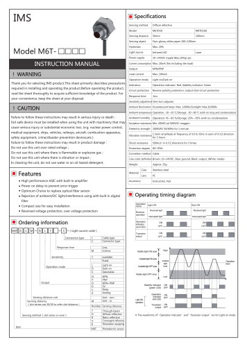 M6T, M8T photoelectric sensor