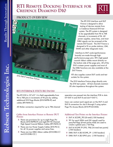 RTI Remote Docking Interface for Credence Diamond D10