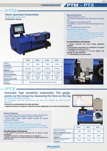 TORSIOMETERS PTM - PTX