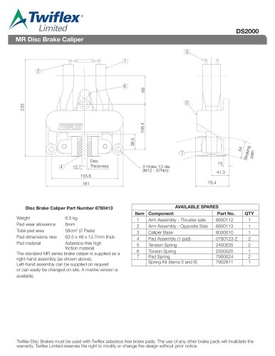 DS2000 MR Disc Brake Caliper