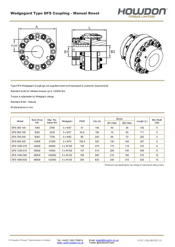Wedgegard® DFS Coupling (Nm)