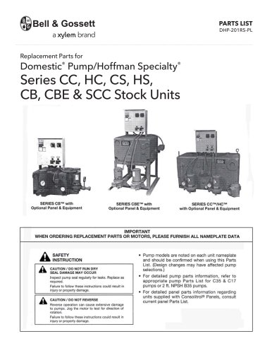 Domestic or Hoffman Condensate Units Series SCC, CC, HC, CS, HS, CB, CBE