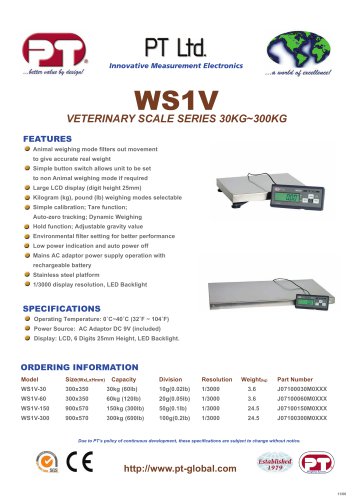 WS1V Veterinary Scale Brochure