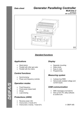 Generator Paralleling Controller Multi-line 2