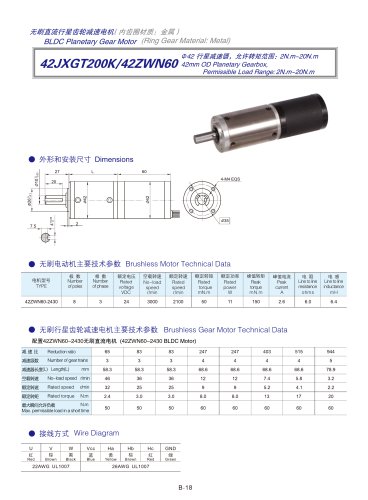 DYD-Brushless Gear Motor-42JXGT200K/42ZWN60